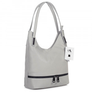 Geanta dama din piele naturala DiAmanti Tuscania Grigio Chiaro